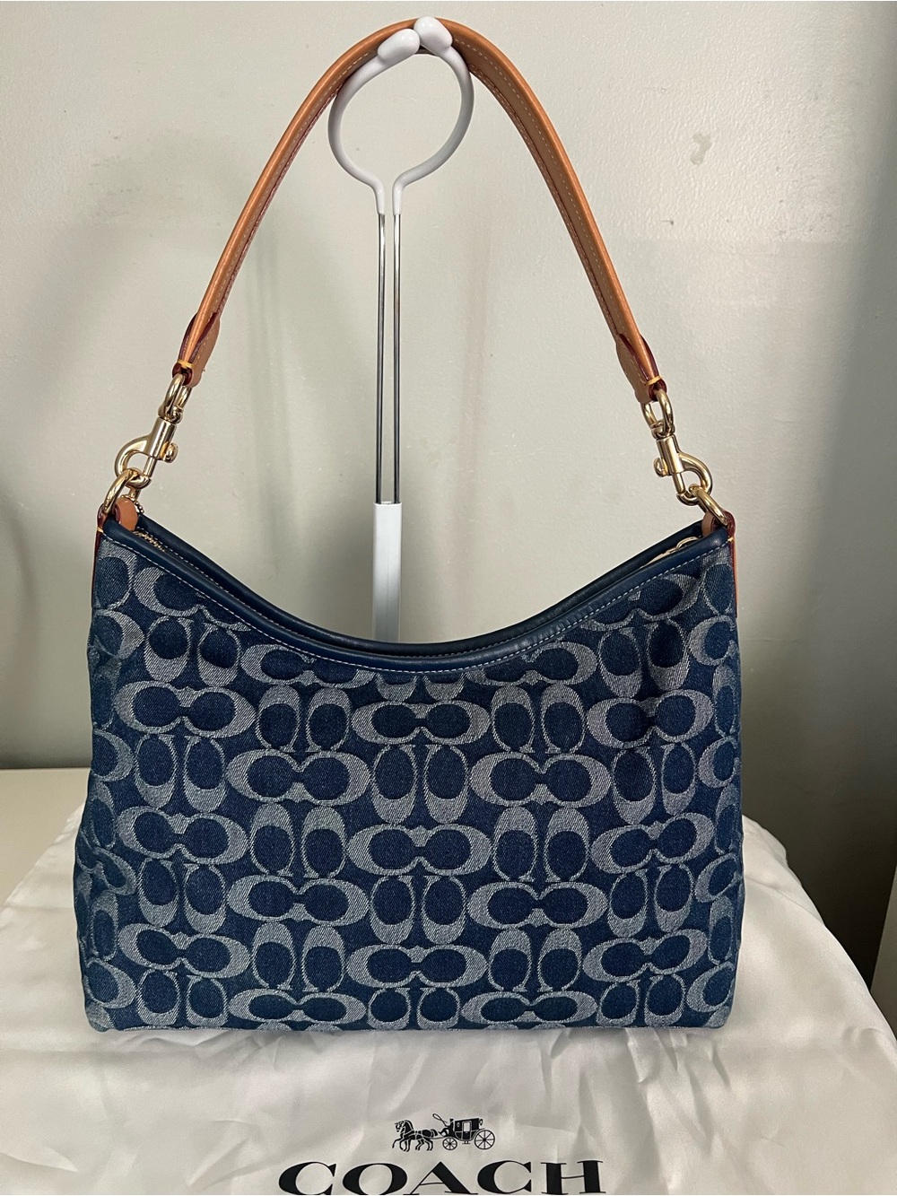 Coach Laurel Shoulder Bag In Signature Denim - Picture 7 of 9